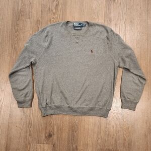 Vintage Polo by Ralph Lauren Men's XL Gray Crew Neck Sweater